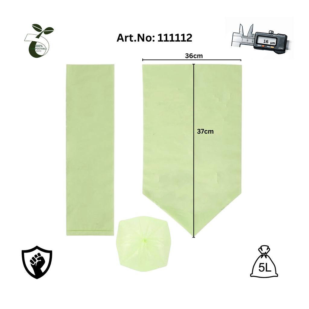 Compostable waste bag / Kompostierbarer Müllbeutel, 5L, Extra stark, 2.99€/Rolle