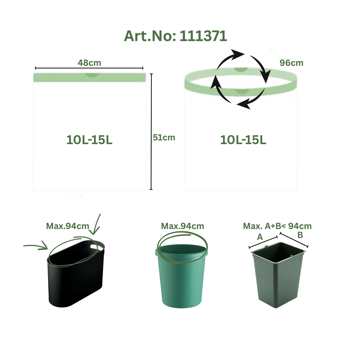 Compostable drawstring bag / Bio-Müllbeutel mit Zugband 10L-15L, 4,99 €/Rolle