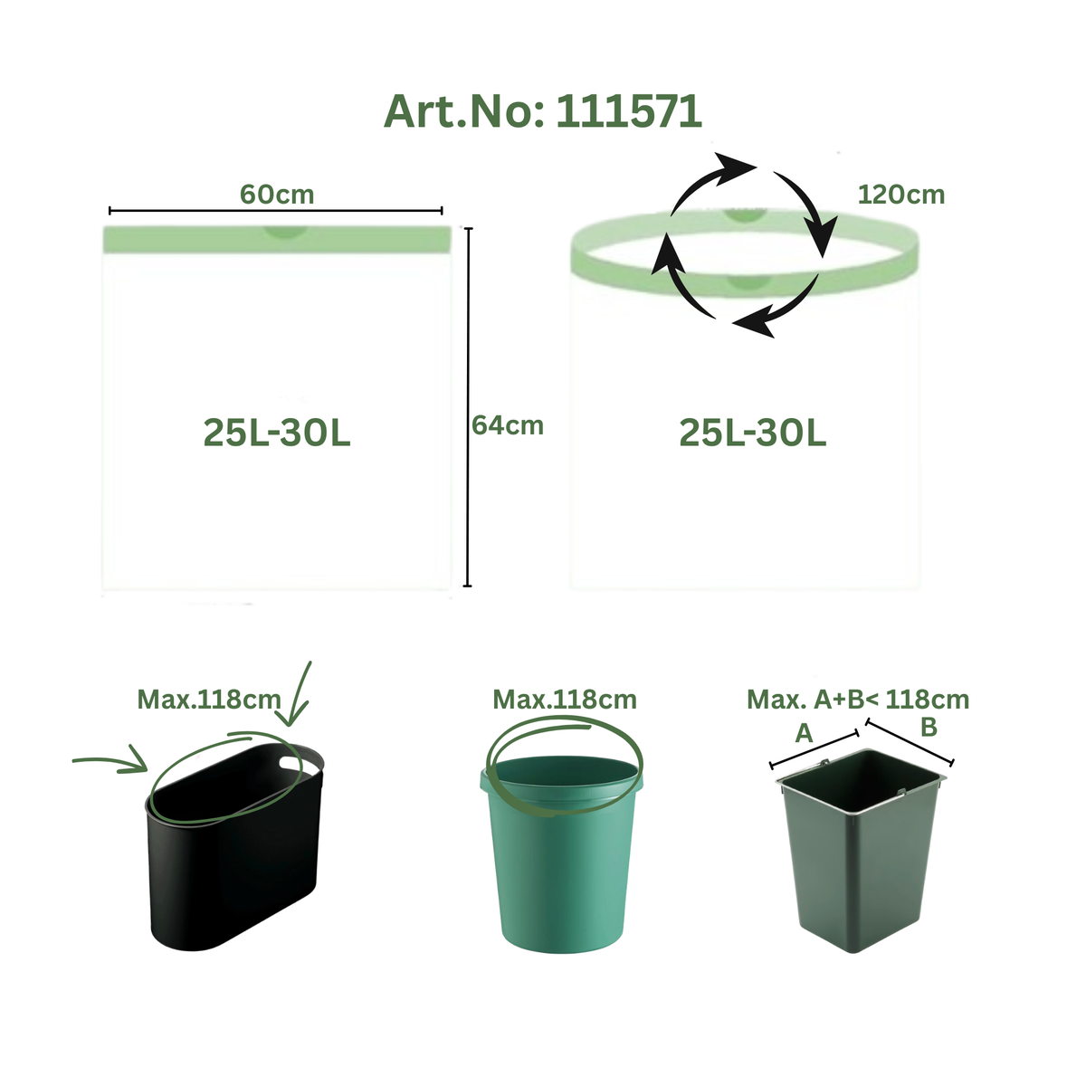Compostable drawstring bag / Bio-Müllbeutel mit Zugband 25L-30L, 2,99€/Rolle,