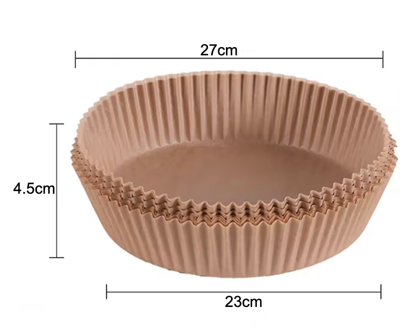 Heißluftfritteusenpapier, 23cm, rund, Familienpackung, 125 Stück, BPA-frei, PFAS-frei, ungebleicht