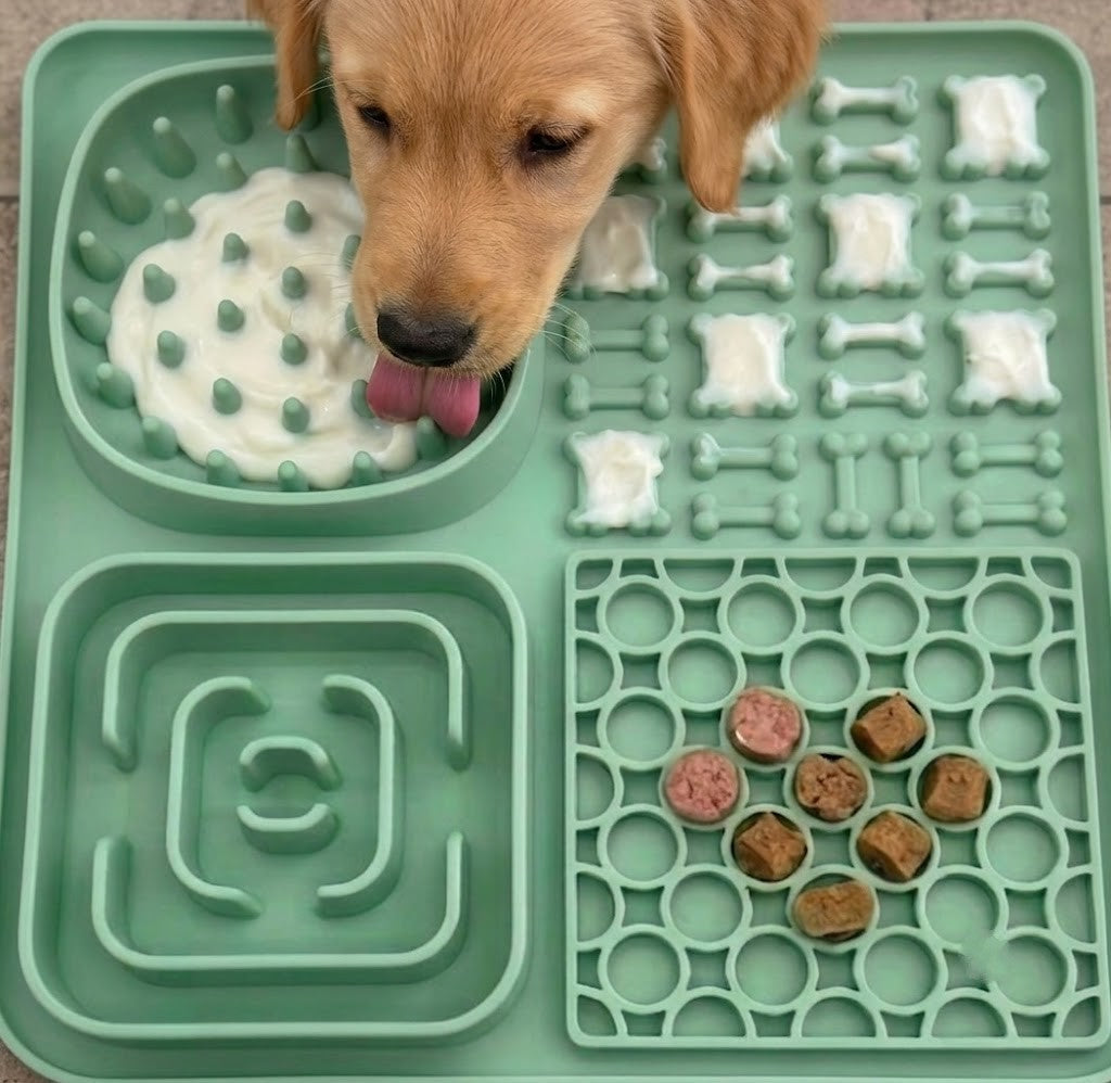 Premium Slow-Feeder Leckmatte für Hunde & Katzen – Anti-Schling-Napf mit starker Saugnapf-Befestigung