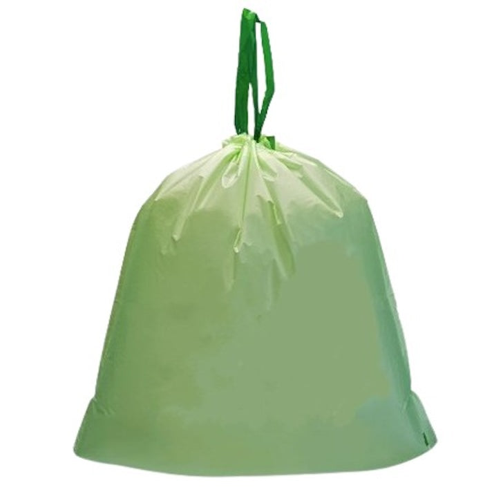 Kompostierbarer Zugbandbeutel / Bio-Müllbeutel mit Zugband 6L-8L, 0.073€/Stück, 2.19€/Rolle