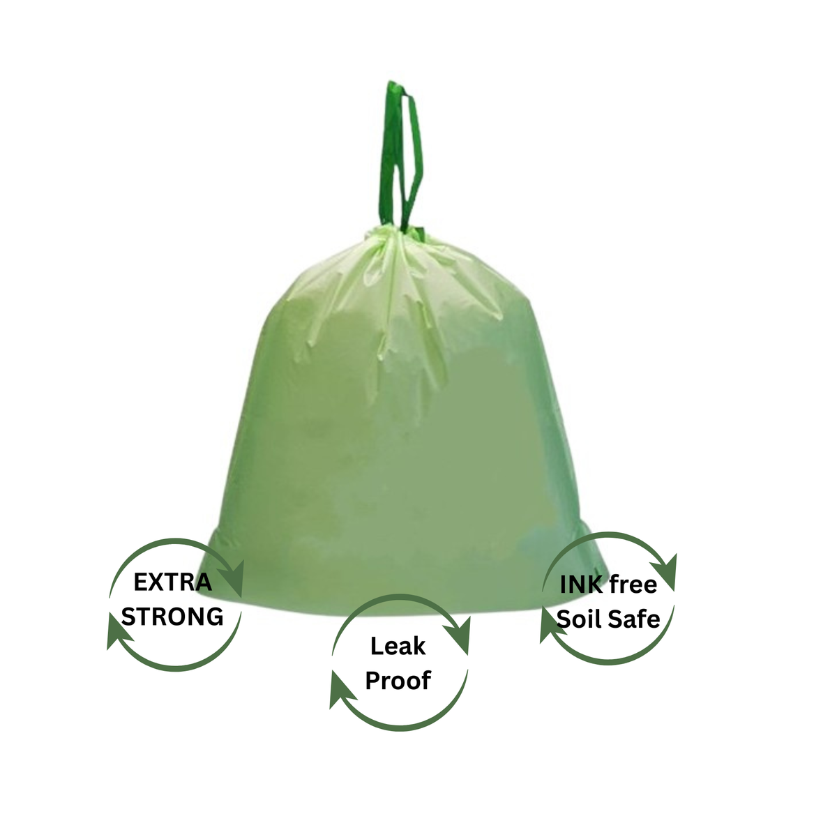 Compostable drawstring bag / Bio-Müllbeutel mit Zugband 25L-30L, 2,99€/Rolle,