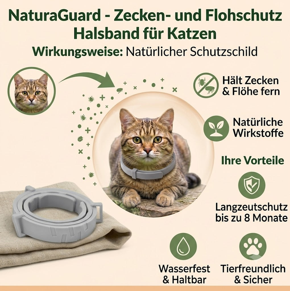 Floh- und Zeckenhalsband für Hunde und Katzen – wasserdicht, 38cm,