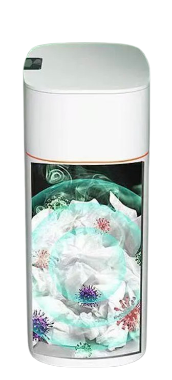 Weiß, 12L, intelligenter Sensor-Mülleimer, schlank, wasserdicht, für schmale Räume wie Schlafzimmer, Wohnzimmer, Badezimmer, Maße 31*15*31cm, 50 Stück passgenaue, 100% kompostierbare Müllbeutel enthalten