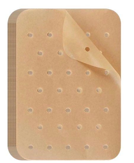 Air Fryer Backpapier, Grillpapier, Dampfgarer, rechteckig, 21 x 17 cm, 100 Blatt, antihaftbeschichtet, perforiert, kompatibel mit den meisten HEISSLUFTFRITTEUSEN MARKEN auf dem europäischen Markt