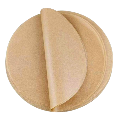 Backpapier/Burgerpapier/Hamburger-Patty-Papier als Bogen, rund, 30cm, BPA-frei, PFAS-frei, ungebleicht, 40g/m2,