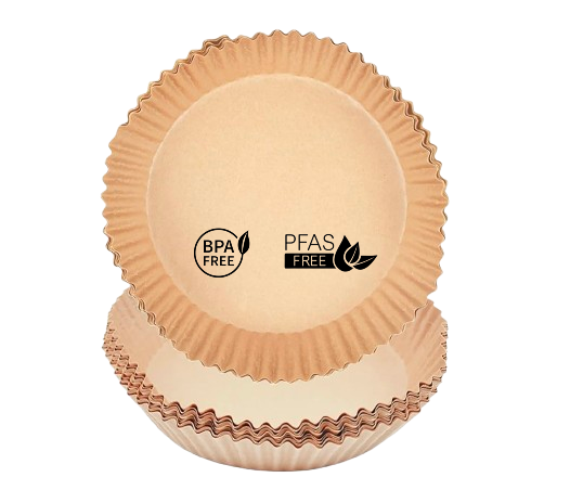 Heißluftfritteusenpapier, 16 cm, rund, Familienpackung, 200 Stück, BPA-frei, PFAS-frei, ungebleicht